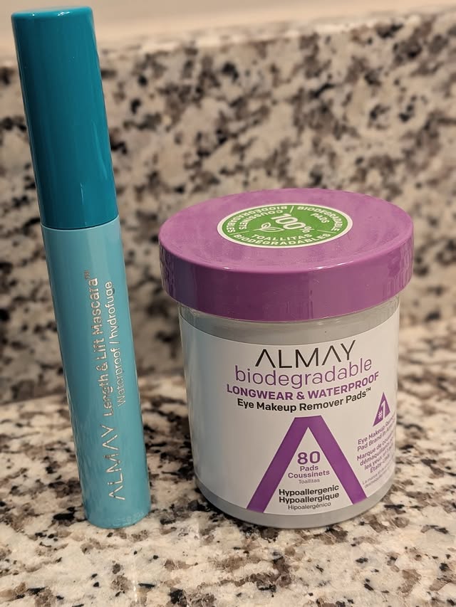 Instagram post by @officialjenc for ALMAY. Caption reads: Ok this is a great combo! @almay mascara looks....