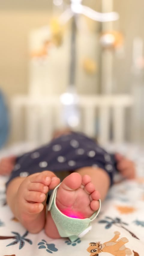 Instagram post by @solandfam for Owlet. Caption reads: [...] of mind as a mom is everything🤍 #AD The....