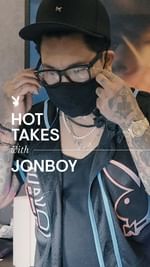 Instagram post by @jonboytattoo for Playboy. Caption reads: Ink, opinions and zero filter—JonBoy’s Hot Takes....