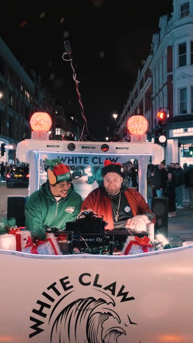 Instagram post by @eatseverything for White Claw. Caption reads: #AD Two mince pies and a White Claw - that’s....