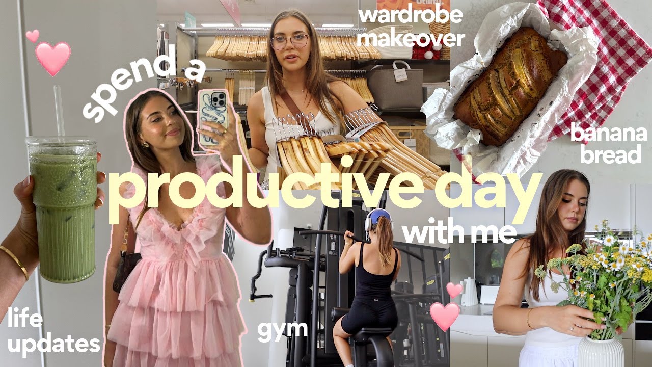 YouTube post by @SophieJayne for Natures Farmer Sea. Caption reads: spend a productive day with me: gym, wardrobe....