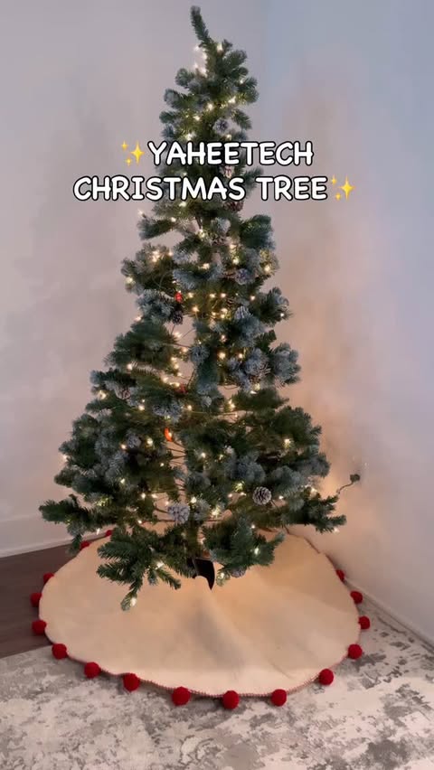 Instagram post by @mervesplanettt for Yaheetech. Caption reads: Holiday magic starts right here ✨🎄 Set up our....