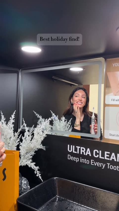 Instagram post by @maryam.ghafarinia for Soocas. Caption reads: Upgraded my smile at the Soocas pop-up at Glendale....