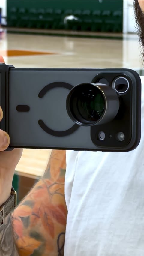 Instagram post by @tjbetrippin for SmallRig. Caption reads: [...] only one lens you need at the games:....