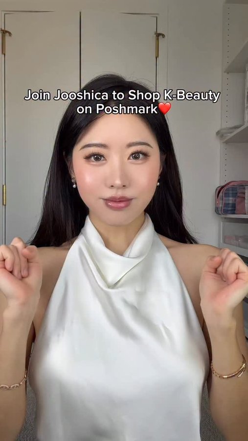 Instagram post by @jooshica for Poshmark. Caption reads: Join my k-beauty live with @poshmark on Thursday....