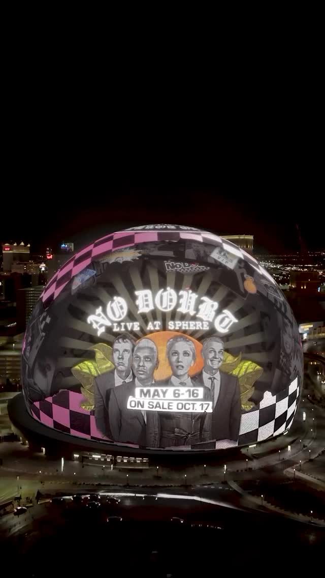 Instagram post by @vibeepresents for The Venetian Las Vegas. Caption reads: The wait is over — global icons No Doubt make....