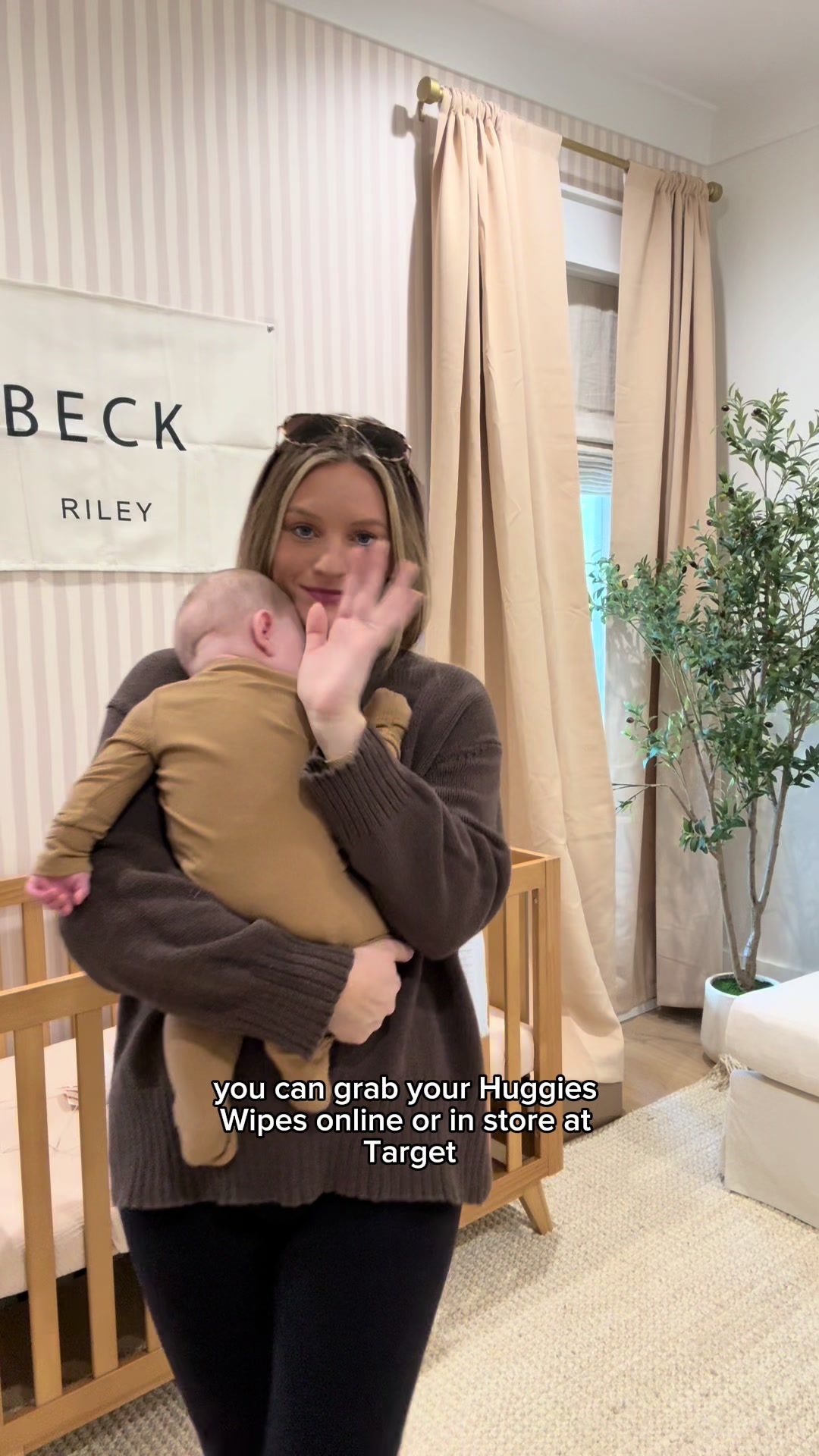 TikTok post by @courtneymoseley_ for Huggies. Caption reads: #Ad just a quick little restock on my favorite....