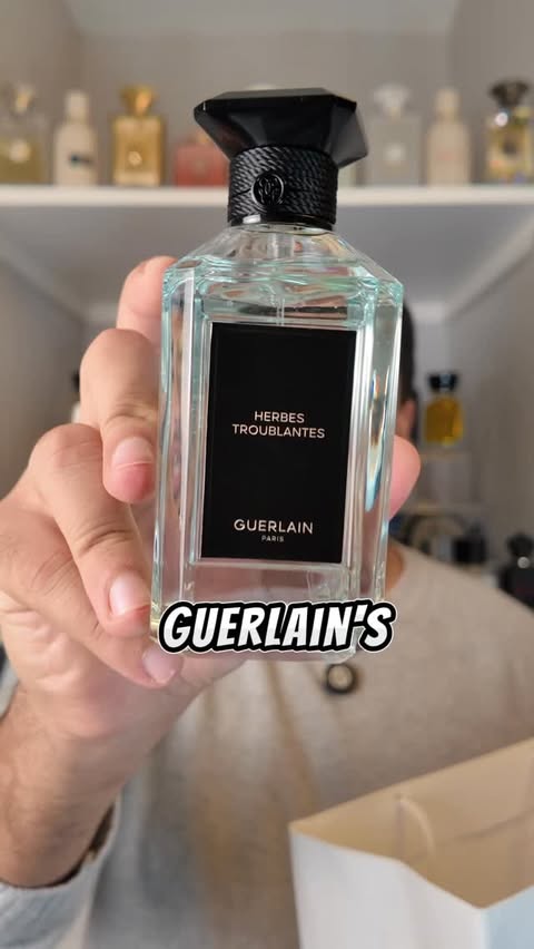 Instagram post by @fragstop for Guerlain. Caption reads: My latest fragrance pick ups 5 Guerlain fragrances....