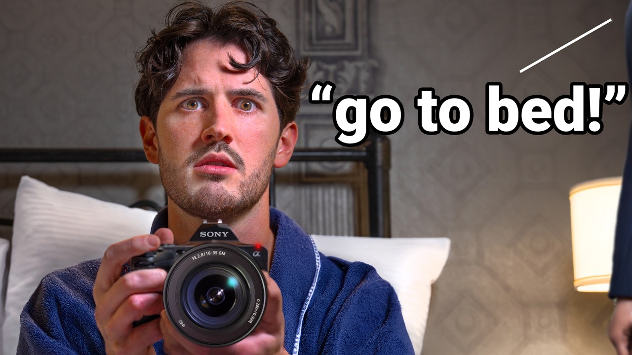 YouTube post by @isaaccarlton for Storyblocks. Caption reads: I Made a Movie In My Hotel Room.