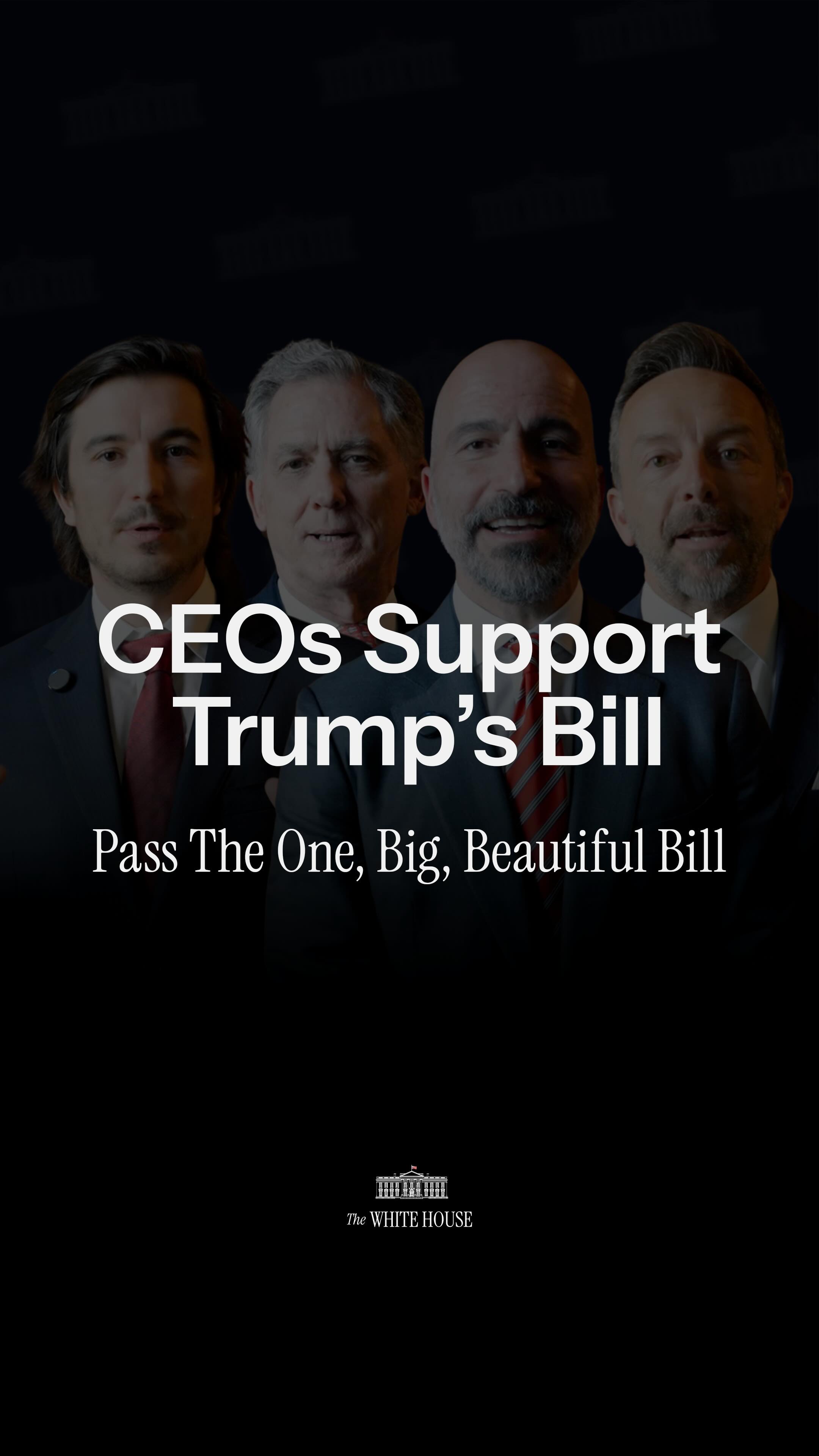Instagram post by @potus for Uber. Caption reads: Invest America CEO Brad Gerstner, Robinhood CEO....