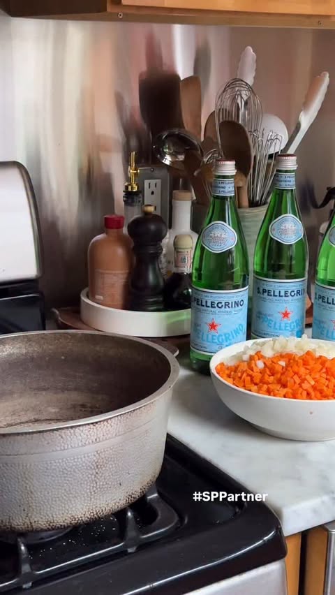 Instagram post by @handmethefork for Sanpellegrino. Caption reads: a Sunday sauce during the holidays just hits....