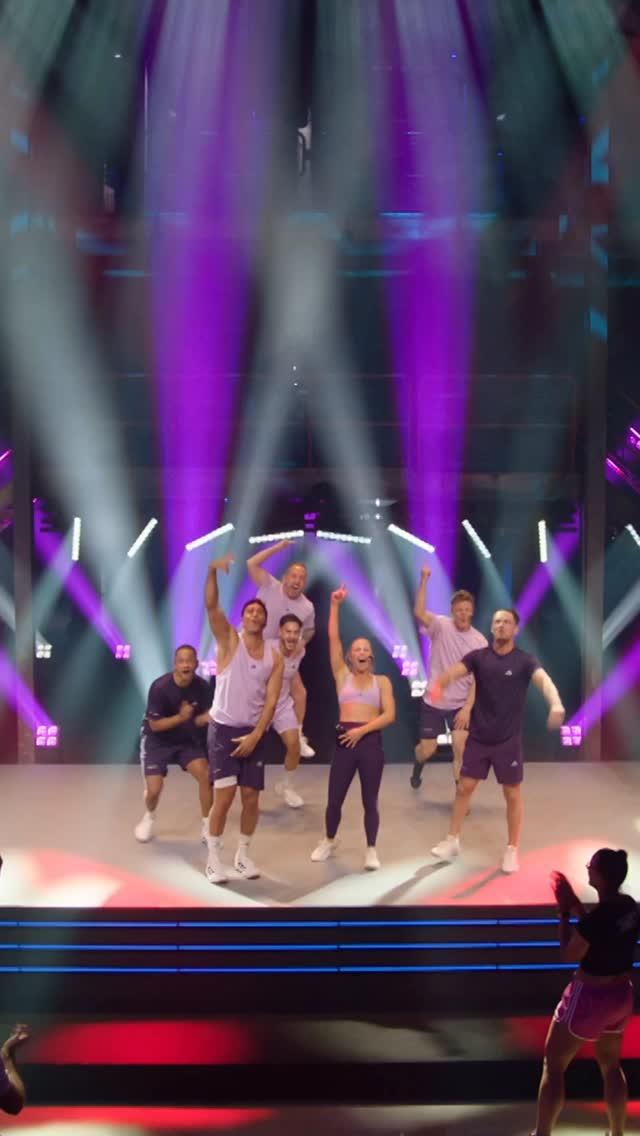 Instagram post by @erinmaw for LES MILLS. Caption reads: Amsterdam, you lit up the SugarFactory with this....