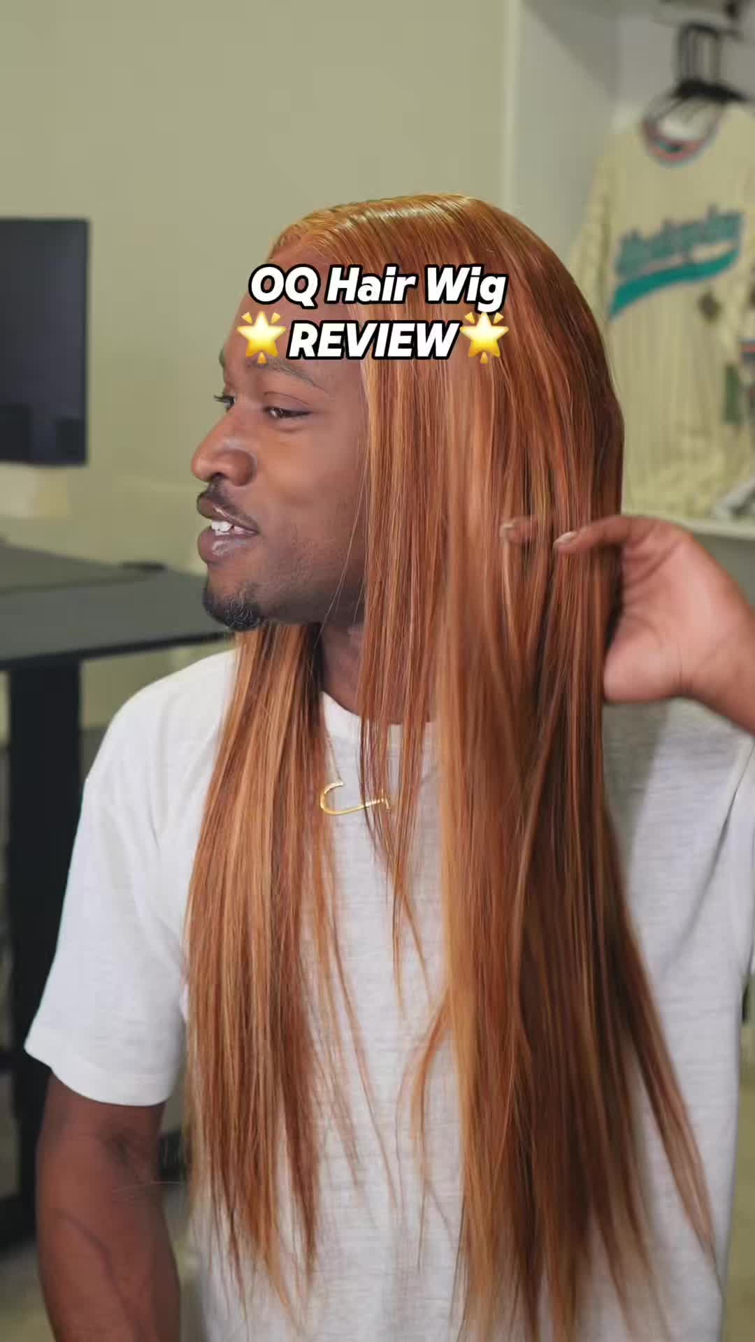 TikTok post by @justicefitzz for Shein.wig. Caption reads: [...] 😍 This frontal glueless lace wig from....