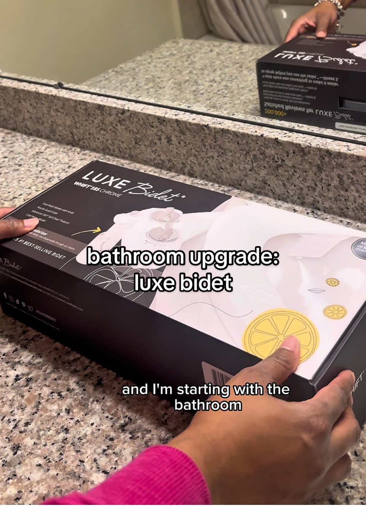 TikTok post by @planesightjunkie for LUXE Bidet. Caption reads: Turning my bathroom in to a spa with @LUXE Bidet....