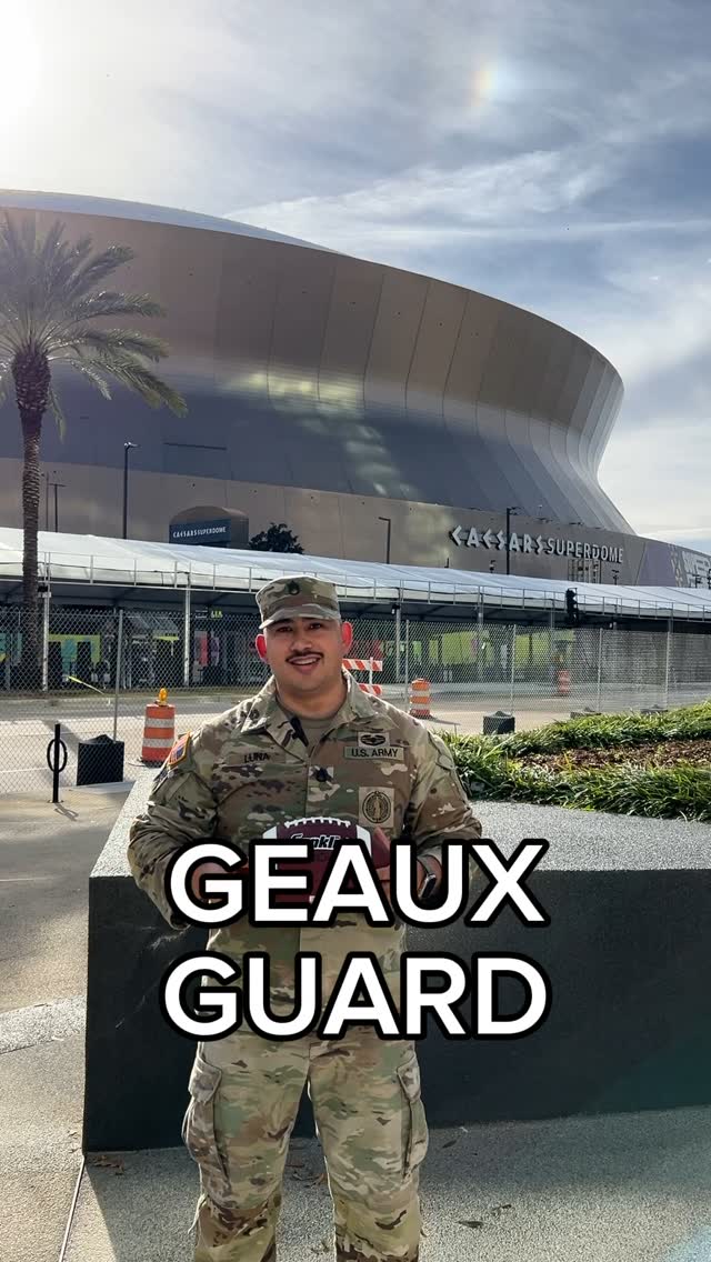 Instagram post by @lang_recruiting for National Guard. Caption reads: [...] ready—Go Guard! 💪 @joinpaguard....