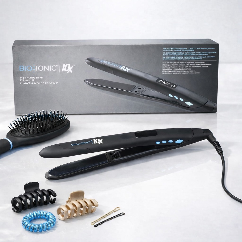 Instagram post by @anne.whitney.1229 for Bio Ionic. Caption reads: BioIonic @bioionic ▪️Flat iron… but make it elite....