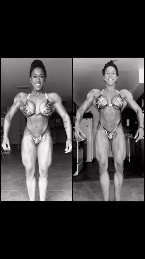 Instagram post by @aunty_cocolicious for TRIFECTA. Caption reads: Check out my peak week evolution 2021 (L) vs 2023....