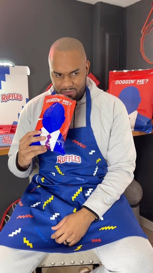 Instagram post by @motivatedbymylan for Ruffles. Caption reads: #ad Taking a guess at the new @ruffles flavor and....