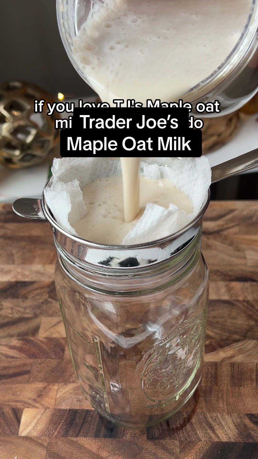 TikTok post by @eatsbyramya for Bounty. Caption reads: #ad #Bountypartner Homemade Maple Oatmilk with a....