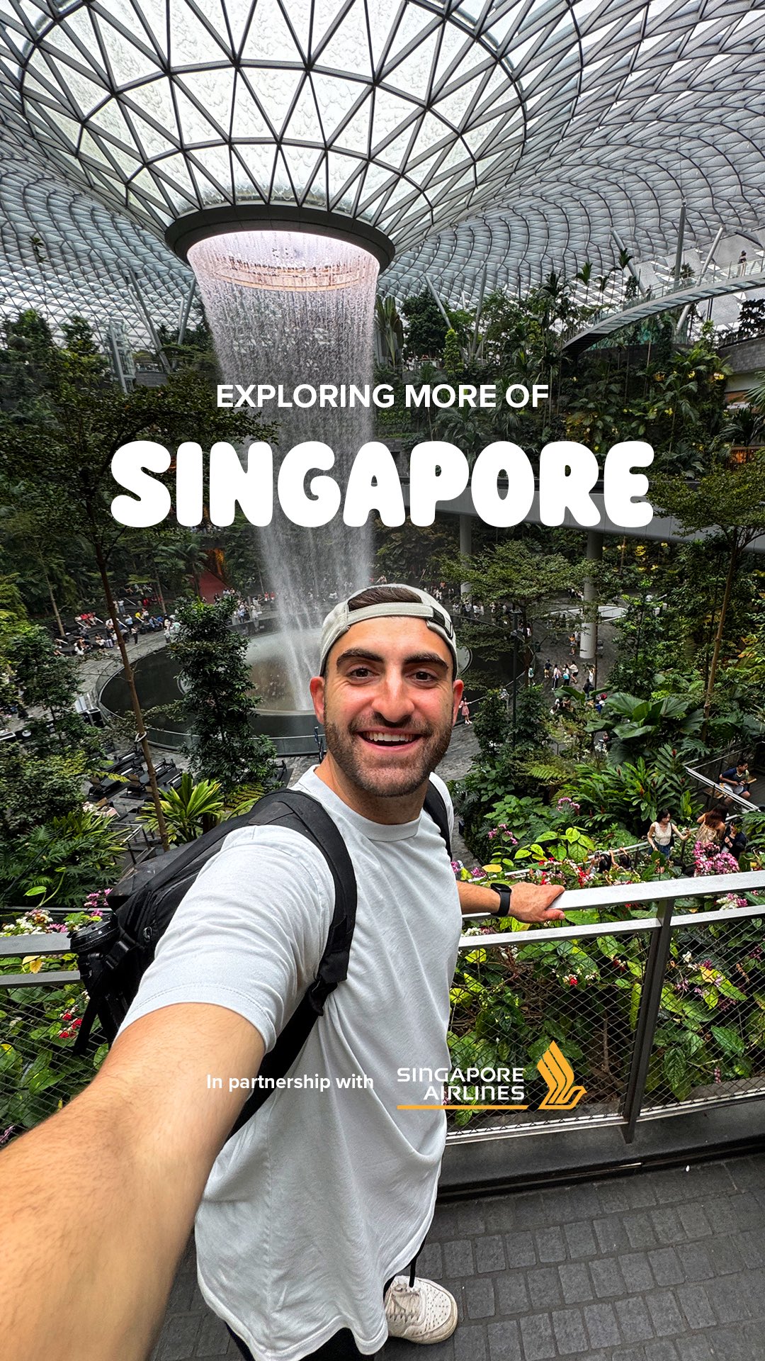 Instagram post by @nathsway for Singapore Airlines. Caption reads: [...] of Singapore and flying here with Singapore....