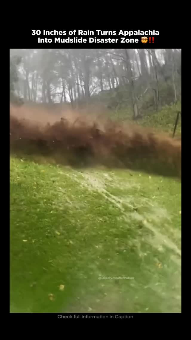 Instagram post by @disasterdiaryy for Discovery. Caption reads: Hurricane Helene unleashed a staggering 30 inches....