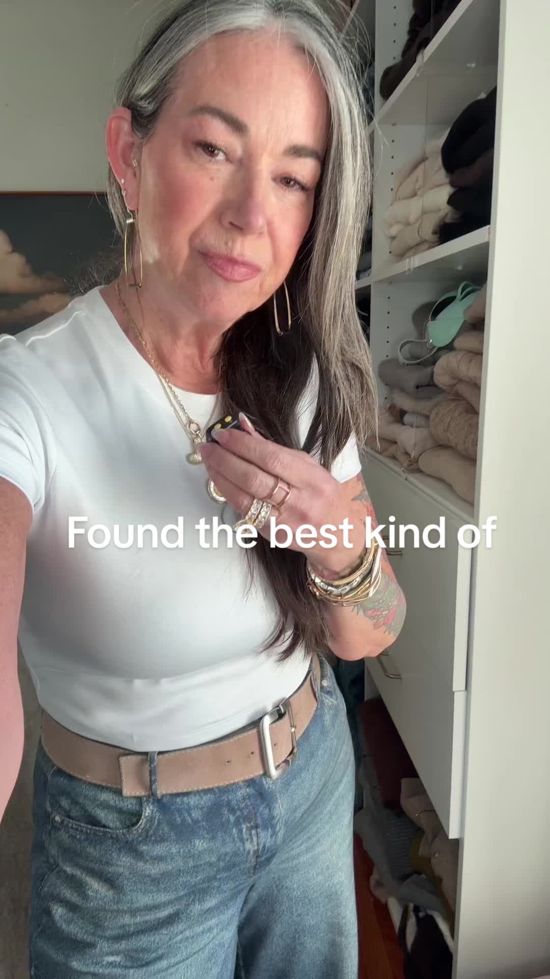 TikTok post by @aestheticaleestyles for QVC. Caption reads: @QVC, Inc the BEST sweatpant “jeans” you don’t....