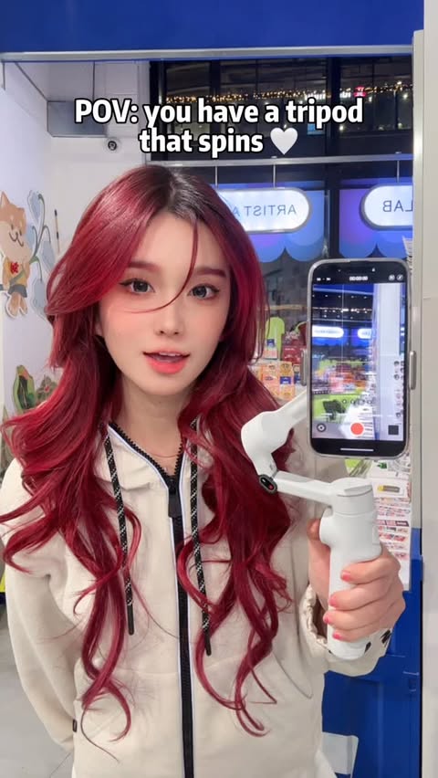 Instagram post by @angelina.zhq for Insta360. Caption reads: 360° fit check with my @insta360 official Flow 2....