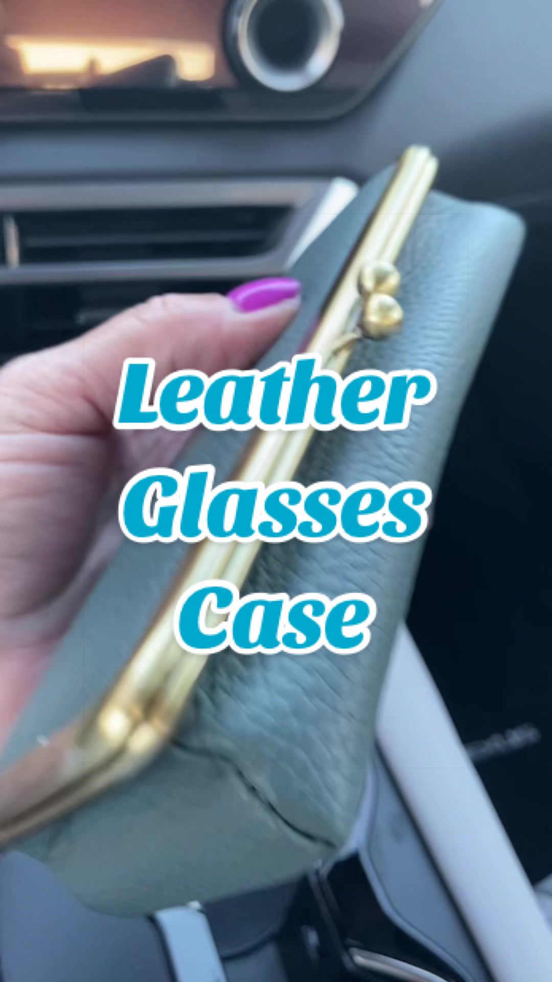 TikTok post by @mama5.finds for Royal Bagger. Caption reads: [...] #glassespouch #leathercase @ROYAL BAGGER US.