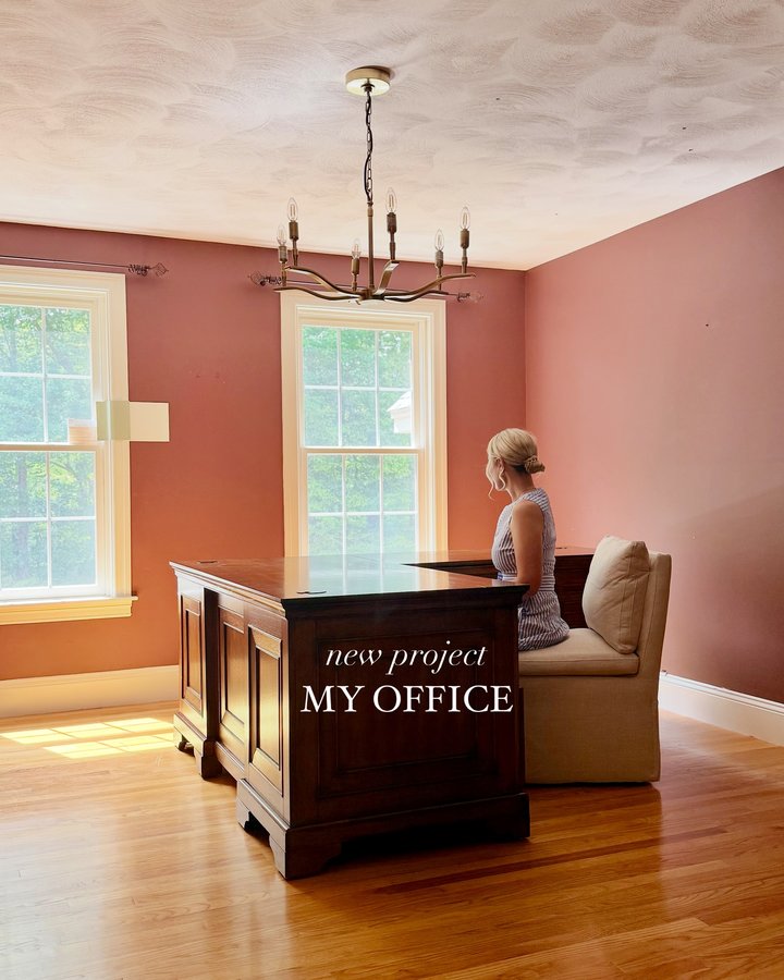 Instagram post by @whiteberryhome for Clare. Caption reads: New Project…

My office! After working in this red....