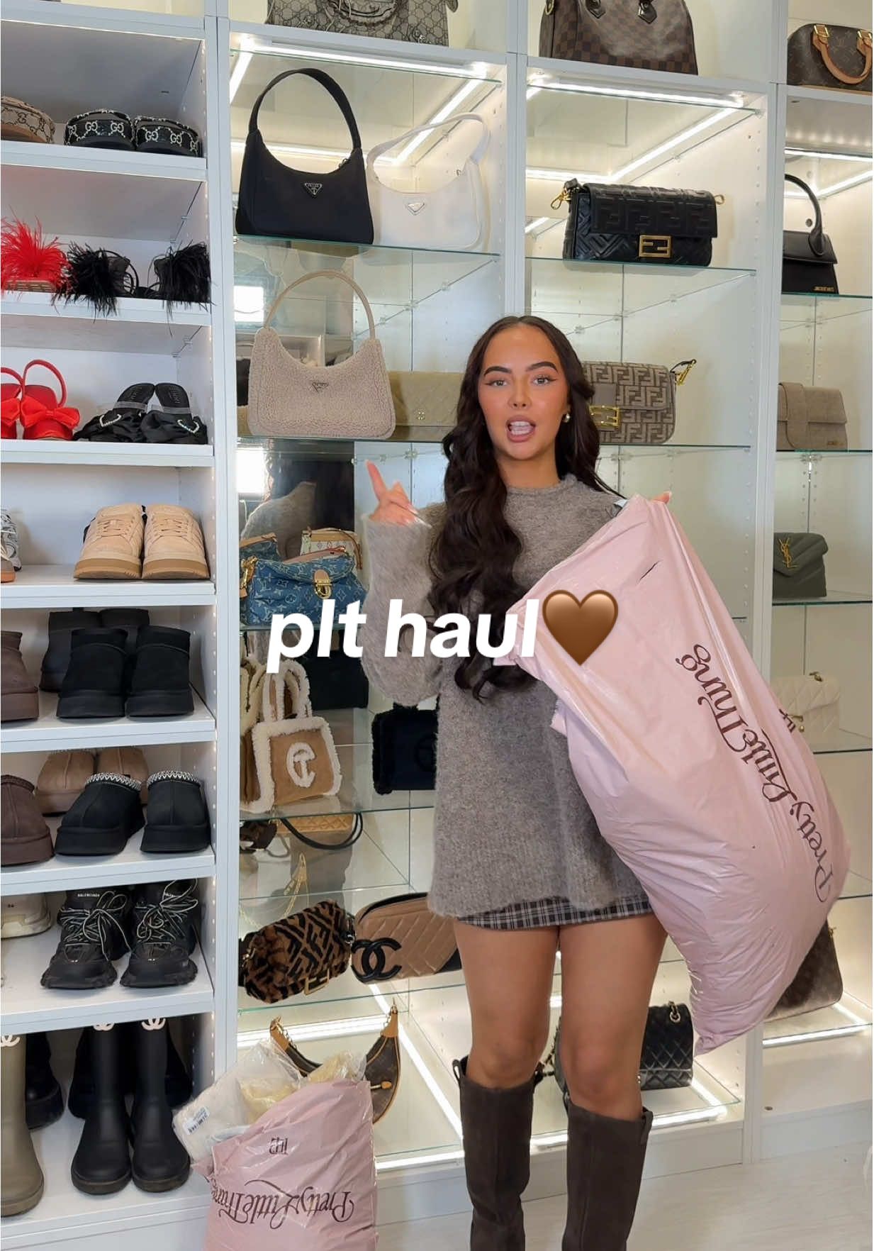 TikTok post by @chynasolder for PrettyLittleThing. Caption reads: plt in the autumn time is my fav!!!! 🍂....