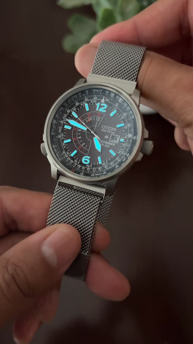 Instagram post by @affordablewristtime for Citizen Watch. Caption reads: You can’t beat blue lume and internal rotating....