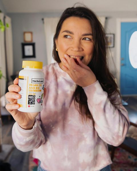 Instagram post by @laurentoyota for Herbaland. Caption reads: these @herbalandgummies are so yummy they make....