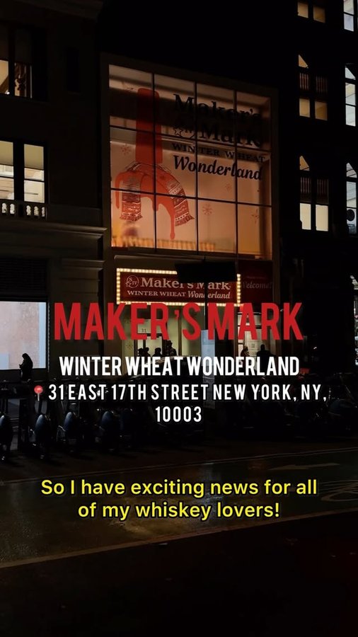 Instagram post by @nyc_cheatdayking for Maker’s Mark. Caption reads: #ad #21+
Get ready to immerse yourself in a winter....