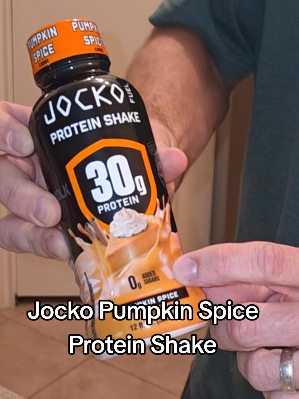 TikTok post by @taylordawn35 for JOCKO FUEL. Caption reads: @JOCKO FUEL pumpkin spice time!!! 🧡 30g of [...].