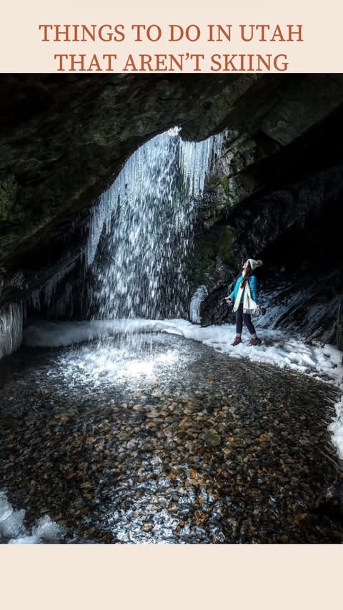 Instagram post by @travel.with.neeks for Visit Utah. Caption reads: Send this to someone you wanna do these with❄️☃️🌲....