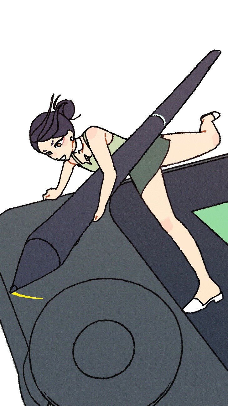 Instagram post by @crymelt for HUION. Caption reads: @huiontablet was so kind to send me the Huion....