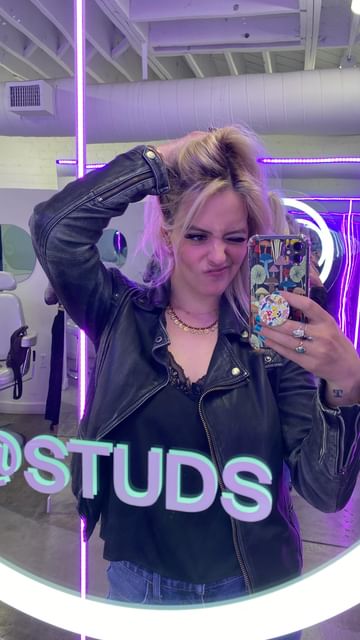 Instagram post by @gagegolightly for Studs. Caption reads: Today I went to @studs to get a new ear piercing....