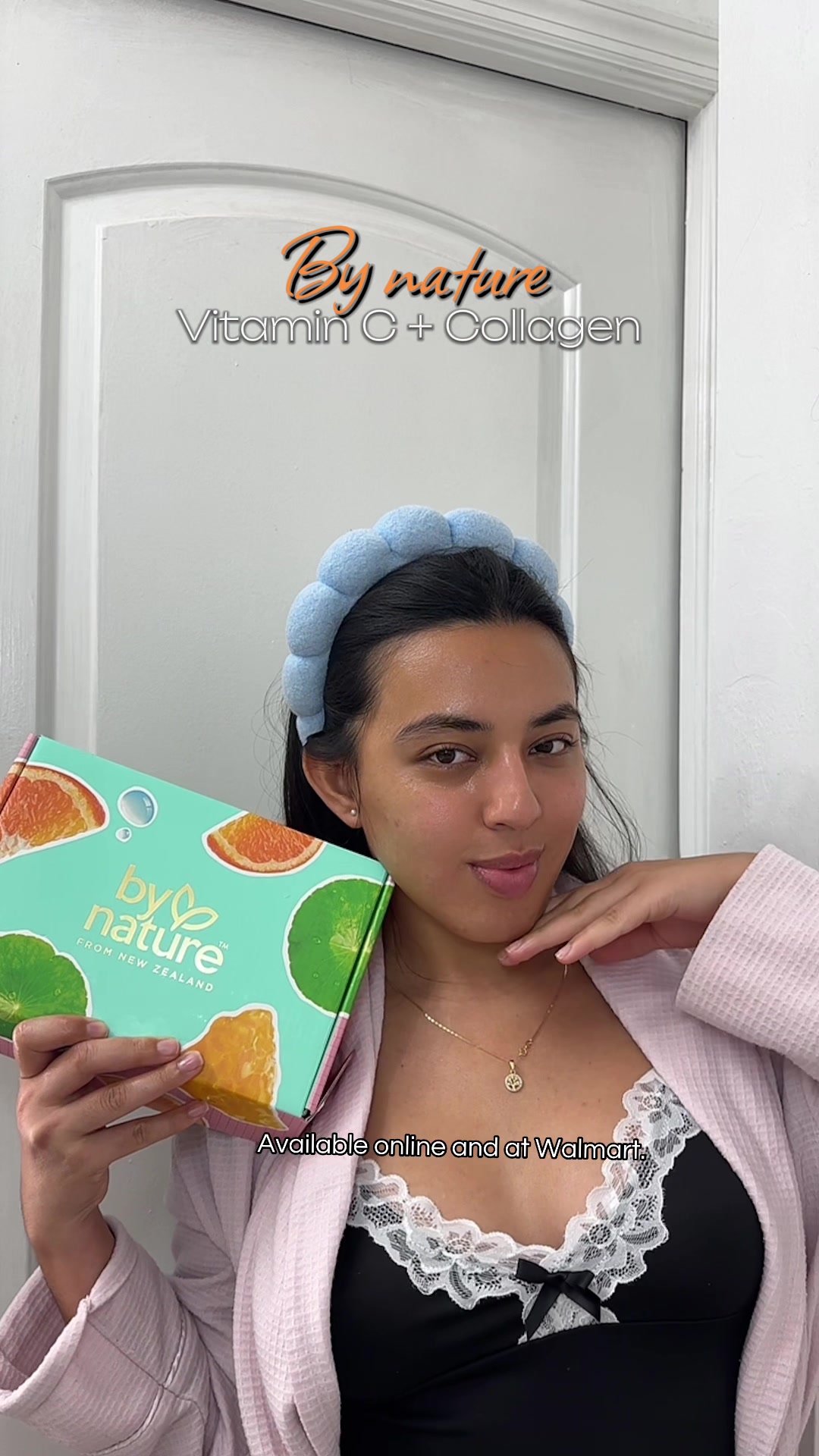 TikTok post by @carley_9 for bynatureskincare. Caption reads: [...] Vitamin C + Collagen routine by....
