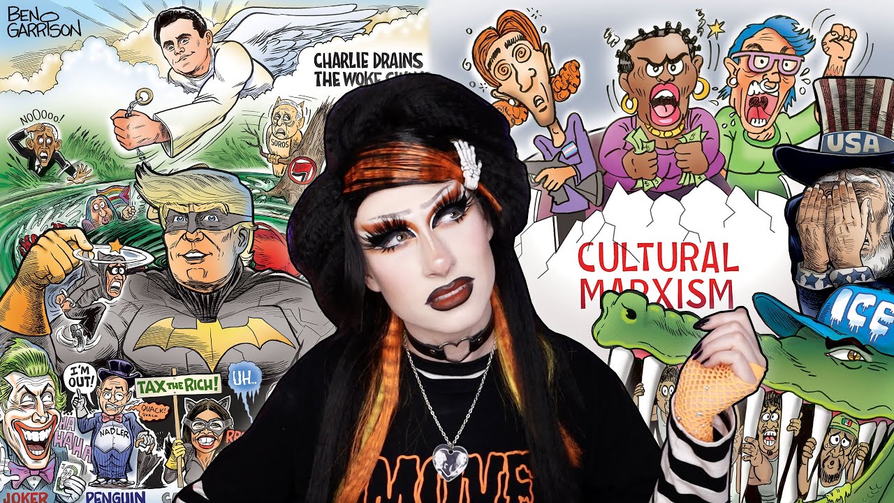 YouTube post by @queencokefrancis for Rocket Money. Caption reads: I Ranked The Cringiest Political Cartoons By That....