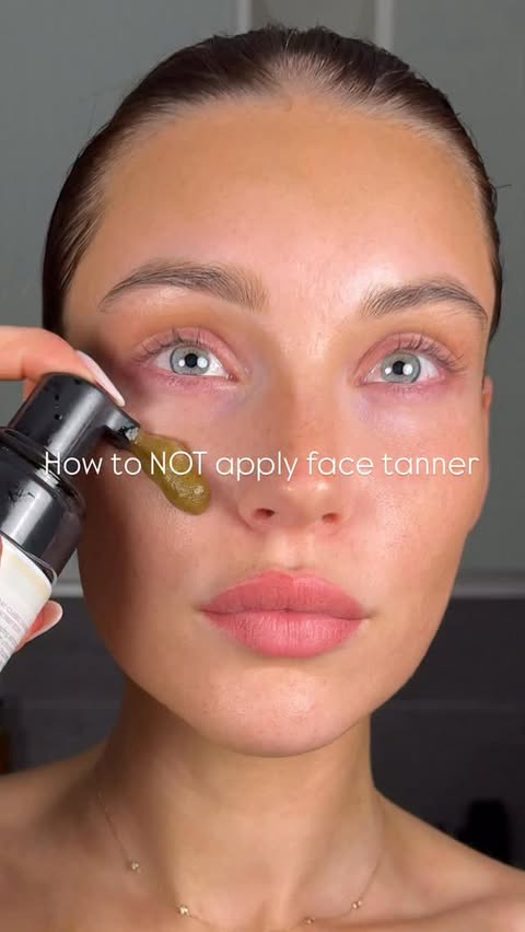 Instagram post by @mathildaharoun for St.Tropez. Caption reads: Dark pores and patchiness? Follow my self tan....