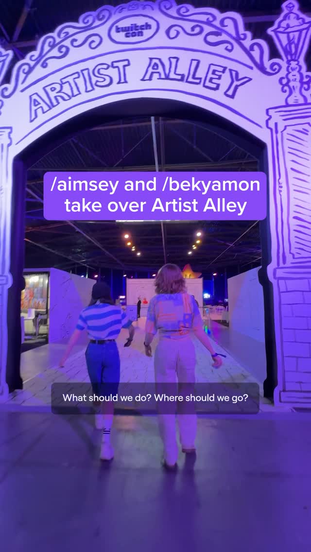 Instagram post by @aimseytv for Twitch. Caption reads: This isn’t just Artist Alley. It’s Artist Alley....