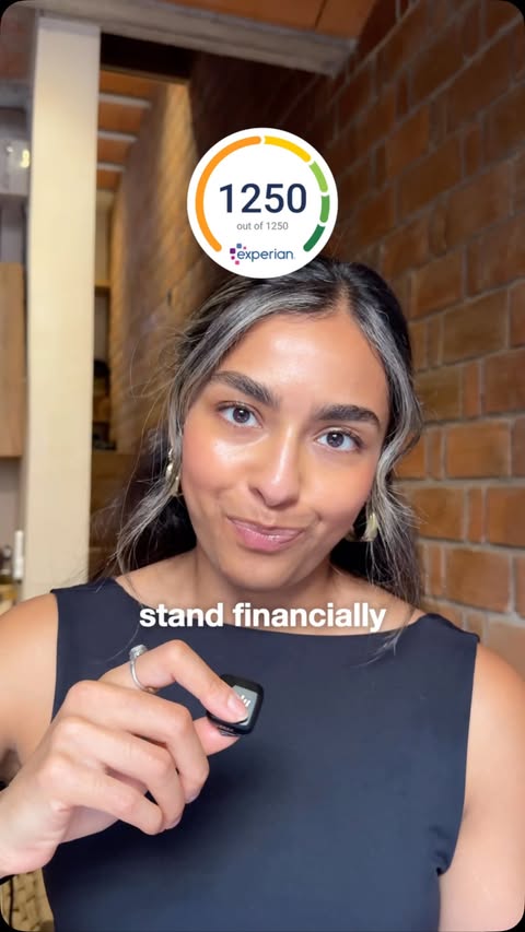 Instagram post by @devamsha for Experian. Caption reads: AD Experian’s got a new and improved credit score....