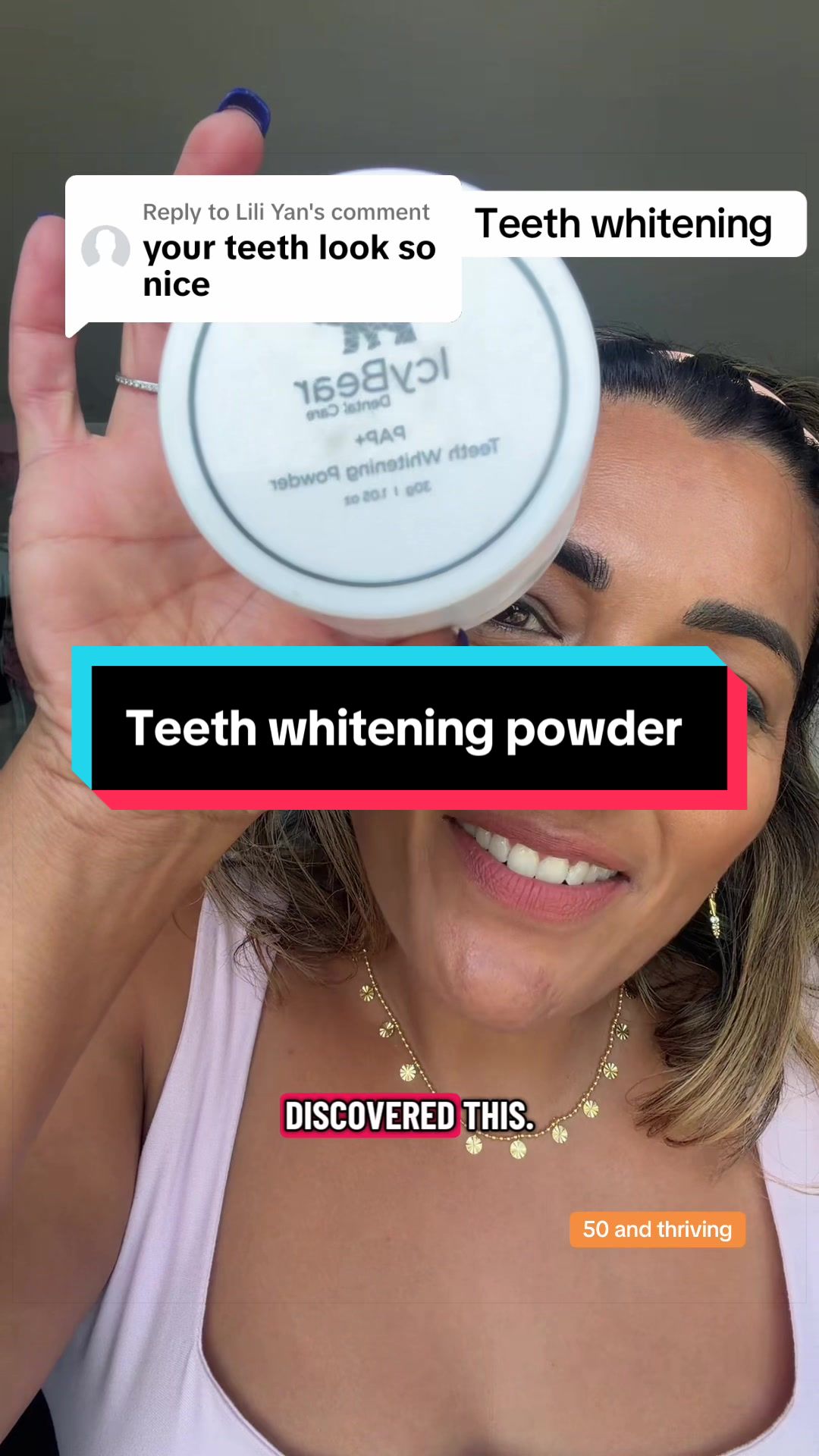TikTok post by @sheena.tiktok76 for Icy Bear Dental. Caption reads: Replying to @Lili Yan Thank you! I work at keeping....