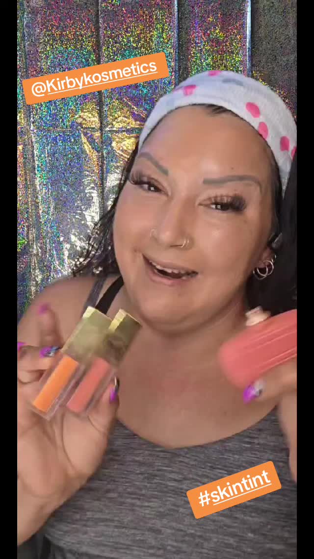 TikTok post by @disabledbeautiful46 for Kirby Kosmetics. Caption reads: @Kirby kosmetics as one of the top skin tents on....