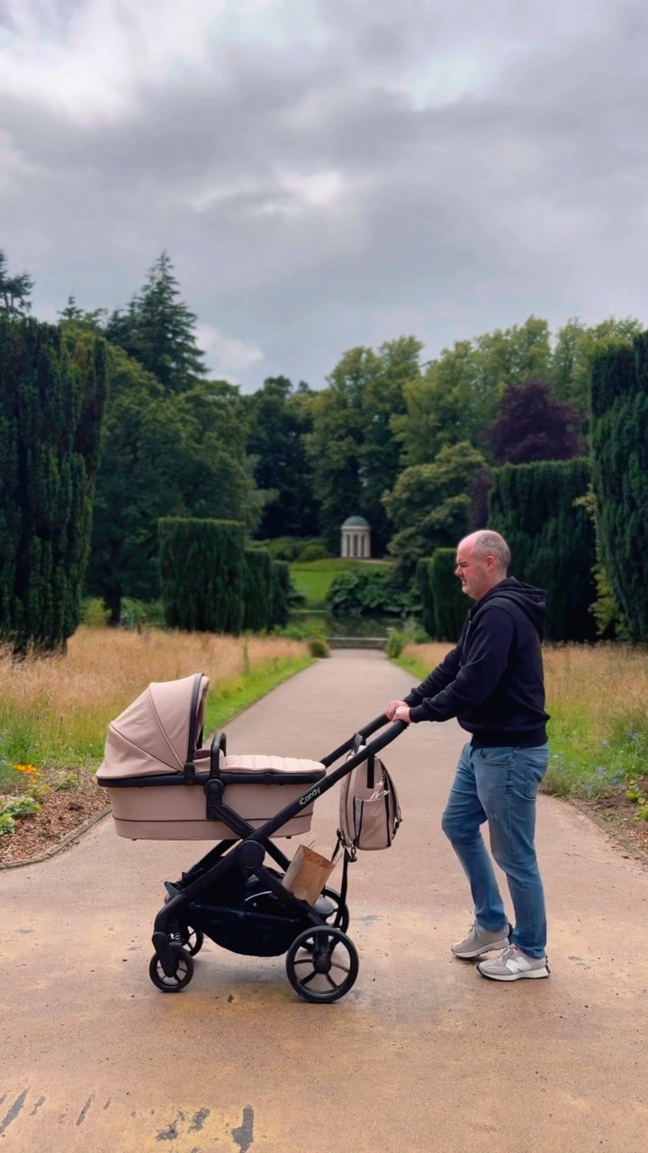 Instagram post by @strollerspramandnursery for iCandy World Belgium. Caption reads: ad|The iCandy Peach 7 is our go-to for stylish....