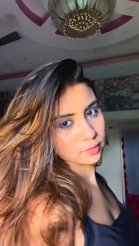 Instagram post by @_basabdattamondal_29 for Blue Heaven Cosmetics. Caption reads: Blue Eyes using just TWO products. Comment for the....