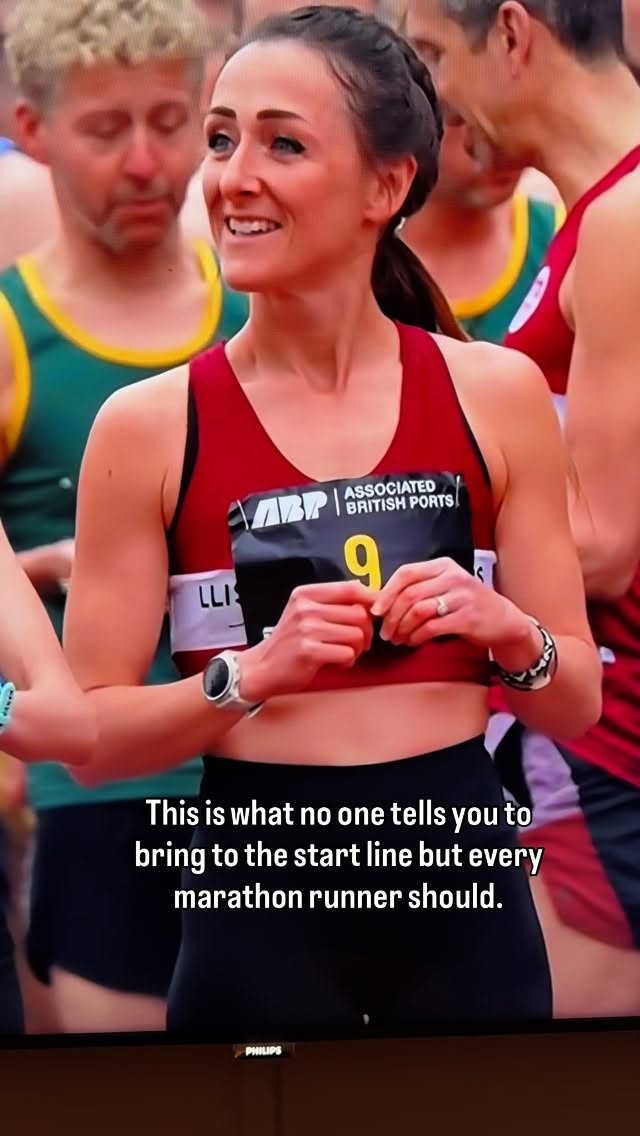 Instagram post by @runnerof4 for OOFOS. Caption reads: When the start line is chaotic enough your kit bag....