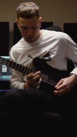 Instagram post by @buster.odeholm for Neural DSP. Caption reads: [...] recorded with Archetype: Gojira X 🐋....