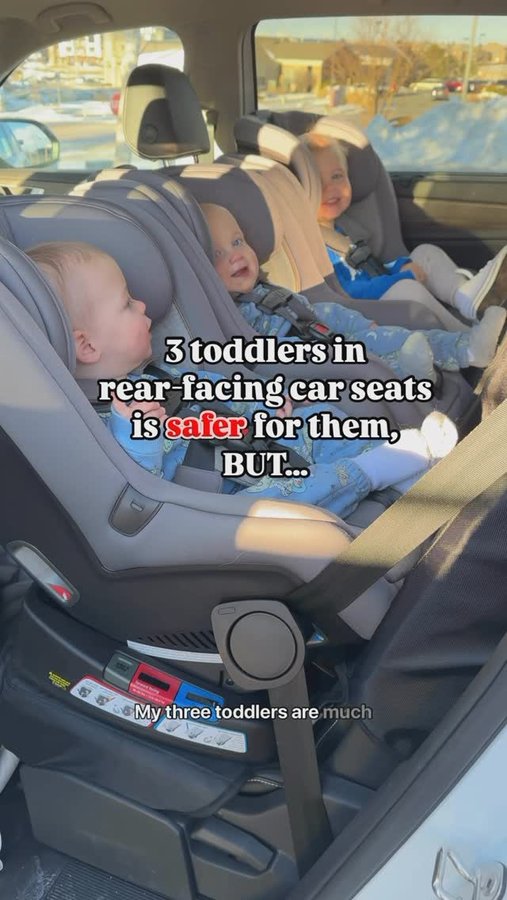 Instagram post by @twinsandatoddlertravel for Tiny Traveler. Caption reads: [...] my 3 boys in the car with the....