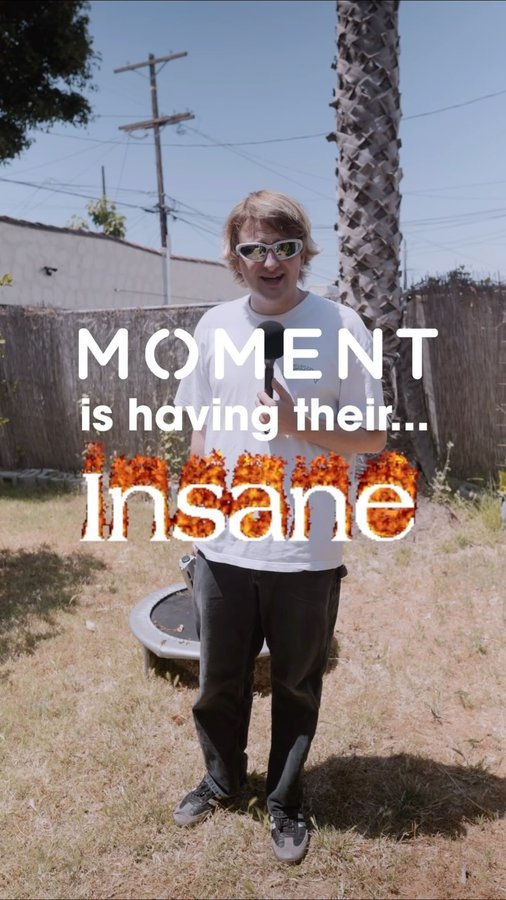 Instagram post by @infiniteelliott for Moment. Caption reads: Only while supplies last at ShopMoment.com/deals....